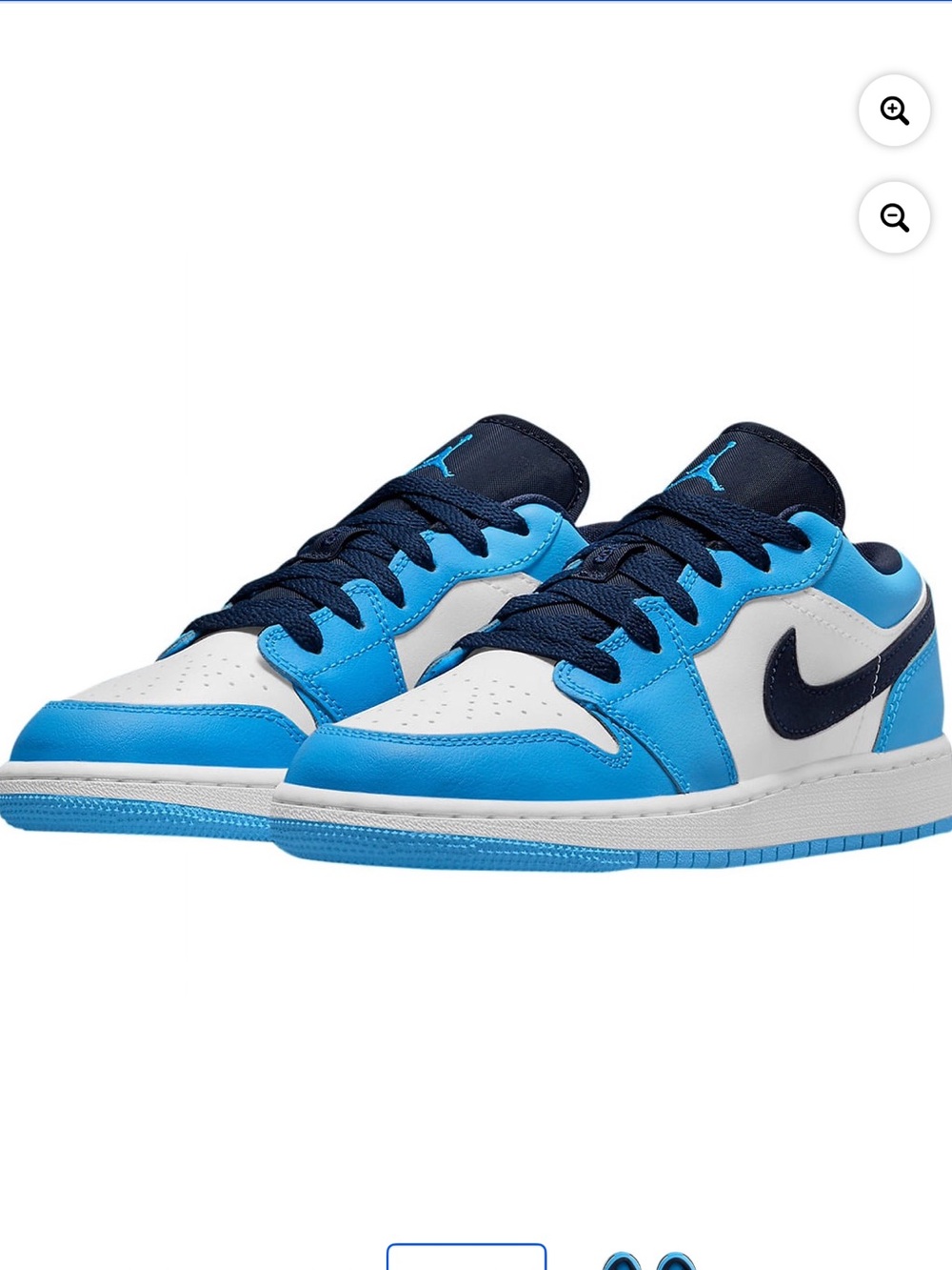 Nike Air Jordan 1 Low Top UNC Men’s 11 sneakers University Blue white leather